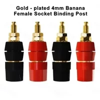 1/2/10pcs Gold Plated High Current 4mm Binding Post Power Terminal Banana Plug Socket for Amplifier Inverter Speaker Cabinet