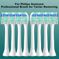 4/8pcs Replacement Toothbrush Heads Compatible with Philips Sonicare and More Click-on Electric Toothbrush Handles ,White