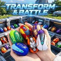 Transformable Battle Egg Toy Set Colorful Robot Dinosaur Action Figures Interactive Deformation Kids Collectible Party