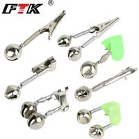 FTK 10PCS Rod Tip Clamp Fishing Pole Fish Bite Lure Alarm Alert Twin Bell Ring Clip Fishing Bells Fishing Accessory