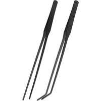 Stainless Steel Long Aquarium Tweezers Straight and Curved Non-Slip Aquarium Long Tongs Durable Aquarium Clip Plants Cleaning