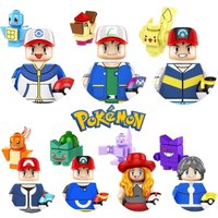 Pokémon Pikachu Building Block Doll Children's Assembly Toy Charmander Model Bulbasaur Mini Assembly Gengar Ornament Gift