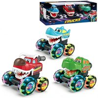 Monster Truck Toy Motion Activated Light-Up Cars Press & Go Cars for Boys Girls Birthday Christmas Gifts