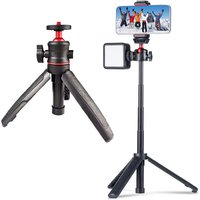 MT-08 Mini Extendable Tripod Portable Desktop Stand For Phone/Camera/Light/GoPro Adjustable Stable Holder with 1/4" Screw Mount