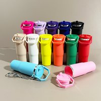 Simple Cup Pendant Keychain Creative Water Bottle Charms Keyring Lipstick Storage Car Trinkets Bag Ornaments Key Holder Gifts