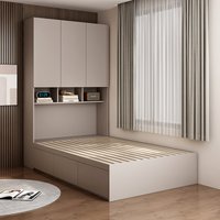 Custom Tatami Bed with Wardrobe Modern Minimalist Storage Box Set Multi-Functional Space Saving Furniture for Small Rooms
