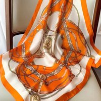 Women's Silk Four Corner Scarf, Satin Printed Scarf, Headband, WOMEN'S Hair Drape Shoulder Bag, WOMEN'S Scarf, Headscarf, 70cm