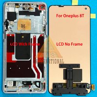 Écran d'affichage LCD AMOLED fluide d'origine d'axe de 6.55 pouces pour OnePlus 8T + cadre tactile pour Oneplus 8 5G/Oneplus 8 Pro 5G