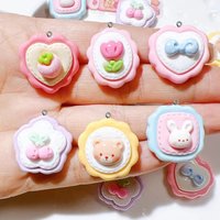 10Pcs Catoon Bear Flower Resin Charms Cute Earrings Necklace Phone Shell Pendant Anime Keychain Crafts Hook DIY Jewelry Making