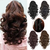 10Inch Long Curly Synthetic Claw Ponytail Clip In Hair Extensions Ponytail Hairpiece for Women Girls