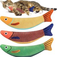 Simulated Cat Toy 3D Simulation Fish Saury Goldfish Kitten Toys Pillowfish Interactive Cat Chew Bite Plush Toy Supply for Pets