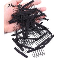 Black Wig Combs Clips Steel Teeth With Cloth For Making Wig Caps Wig Clips For Wig 10Pcs/lot Wig Accessories Tools For Hairpiece