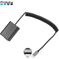 Probty USB-C To NP-FW50 NP FW50 Dummy Battery For Sony ZV-E10, Alpha A6500 A6400 A6300 A6100 A6000 A5100 A5000 A7II A7SII A7RII