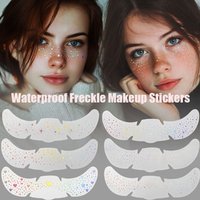 6 Sheets Glitter Freckles Holographic Stickers Heart Freckle Tattoos Glitter Stickers Waterproof Temp Tattoos For Party