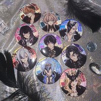 Game Genshin Impact Arlecchino Balladeer Tartaglia II Dottore Regrator Badge Button Brooch Pin Cosplay Laser Ticket Collection