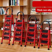 House Ladder Folding Multifunctional Telescopic Thickened Indoor Herringbone Ladder Step Ladder Small Portable Four-step Stairs