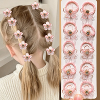 10 pieces of girl’s braided elastic flower hairbands, high-elasticity, durable hair clips, suitable for outdoor use.
