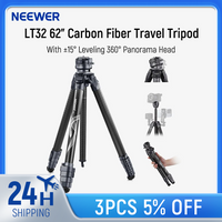 NEEWER LT32 62" Carbon Fiber Travel Tripod with ±15° Leveling 360° Panorama Head Arca QR Plate for Sony /Canon And other DSLR