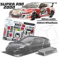 1/10 supra A90 2000 PC Body shell 190mm width Transparent Clean no paint 260mm wheelbase for 1/10 rc tamiya hsp yokomo mst