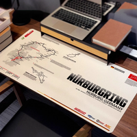Nurburgring Nordschleife Large XXL PU Leather Mousepad PC Office Computer Keyboard Pad Anti-slip Gaming Table Desk Mat Men Gift
