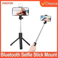 Bluetooth Selfie Stick Mount Scalable 360 ° Rotatable Phone Holder with Light for iPhone 16 15 14 Samsung S24 Xiaomi iOS/Android