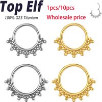Wholesale G23 Titanium Piercing Septum Nose Ring Basic Ball Cartilage Clicker Tragus Daith Helix Earrings Body Jewelry