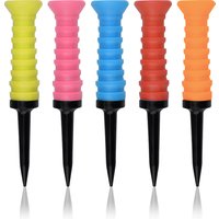 5pcs 360° Flexible Rubber Golf Tees, 3.27in/83mm, Durable, Low Friction, Vibrant Multicolor - Ideal for Everyday Golfers