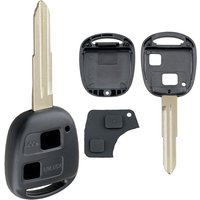 Smart Car Remote Key Shell Auto Car Key Case Replacement with TOY41 Uncut Blade and Rubber Button Pad Fit for Toyota Yaris Car