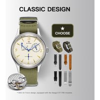 Seagull Herren 1963 Fliegeruhr 40 mm ST1780 Automatisches mechanisches Uhrwerk Saphirglas Retro-Stil Wasserdicht 50 m