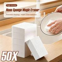 50Pcs Melamine Sponge High Density Magic Eraser Kitchen Office Bathroom Multi-function Cleaning Tools Double Compression Sponge