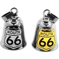 America Route 66 Bell Pendant Necklace Stainless Steel Historic Mother Road USA Highway Charm Jewelry Biker Bell GIft
