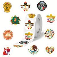 500pcs/roll Mexico Adhesive Tape Sticker 1 Inch Self-adhesive Decorative Sealing Letter, Gift,Skateboard Stickers, Etc