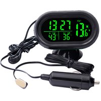 Thermomètre numérique pour voiture, moniteur de température, ornement de voiture, horloge lumineuse, voltmètre DC 12v-24v, heure, Date, double affichage, alerte de gel