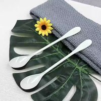 16cm Black White Long Handle Iced Tea Spoons Stainless Steel Coffee Spoon Cocktail Stirring Spoon Kitchen Tools 100pc/lot