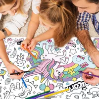 110x80cm Unicorn Coloring Books for Kids Coloring Poster Large Coloring Tablecloth for Boys Girls Unicorn Birthday Party Supplie