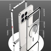 Magnetic Phone Case For Mi POCO F8 Ultra F8Pro Aluminium Alloy Metal Frame Case For Redmi K90 Pro Max Matte Clear Acrylic Cover