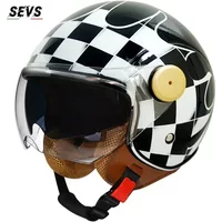 AliExpress NONE Hot Open Face 3/4 Motorcycle Helmet Retro Motorbike Helmets Vintage Chopper Capacete De Moto Bike Scooter With DOT Certification