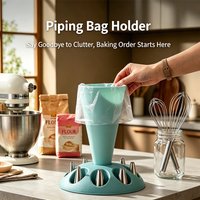 1pc Piping Bag Stand, Plastic Pastry Bag Holder, Convenient Icing Filling Bracket, Cake Nozzle Base, Baking Accessory Stand