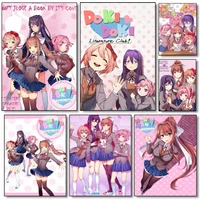 D-Doki Doki L-Literature Club Anime Poster Poster High Quality Wall Art for Home Bedroom Living Hallway Perfect Gift