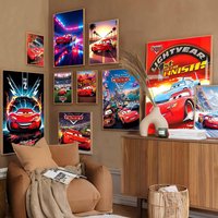 Lightning McQueen Classic Vintage Posters Whitepaper Prints Posters Artwork Kawaii Room Decor