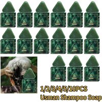 1-10PCS Triangle Shampoo Bar, Usman Grass Shampoo Bar,Nature Seven Green Soap Shampoo, Calming & Strengthens Hair for Women Men