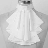 Renaissances Elizabethan False Collar Costume Jabot Collar Pleated Ruffled White Victorian Detachable Collar Necktie