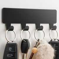 1PC Adhesive Key Holder for Wall - Modern Metal Key Rack Organizer with Easy Installation, Perfect for Entryway Organization