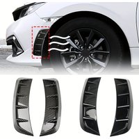 2Pcs Auto Front Bumper Side Wing Air Intake Flow Vent Hood Exterior Decorative Sticker Cover Black Carbon Fiber Car Styling