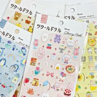3 pcs/6pcs Cute Funny Animals Bird Food Magic Stickers Scrapbooking Diy Journal Japanese Sticker Stationery Decor Aesthetic Gift