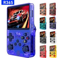 64GB/128GB Open Source R36S Video Game Console Linux System 3.5 Inch IPS Screen Orange Portable Pocket Video Player With bag