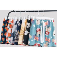 Cotton Silk Shorts Pajama Pants Women Summer Artificial Cotton Thin Loose Cute Home Pants Cotton Three-quarter Pants Can Be W...