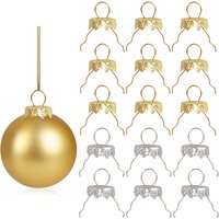 50/100pcs Round Christmas Ball Caps Gold Removable Metal Hanging Xmas Tree Ornament Cap For Home Party Decoration New Year Noel