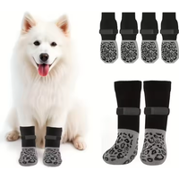 4pcs Waterproof Dog Paw Protectors Anti-Slip Boots with Traction Control Adjustable Socks for Injured Paws Senior Dogs