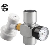 Mini keg CO2 Regulator 0-60 PSI Carbonation Portable Beer Keg Charger CO2 Dispense with 3/8" Thread and Gas Ball Lock Disconnect